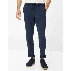 Chinohose EUREX BY BRAX "Style Flatfronthose", Herren, Gr. 50, Normalgrößen, blau (navy), 50% Leinen, 32% Polyester, 16% Viskose, 2% Elasthan, Hosen