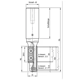 Ent Wendemesser HW 29,5 mm x 12 mm 4-seitig