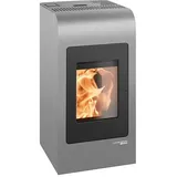 Haas+Sohn Pelletofen HSP 2 Rounded  (2,4 kW - 8,6 kW, Raumheizvermögen: 24 m3 - 180 m3, Verkleidung: Stahl, Grau)
