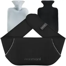 Normani Wärmflasche mit Gürtel und Bezug Nikiski in Schwarz | Gr.: onesize