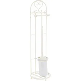 Ambiente Haus Toilettenpapierhalter AMBIENTE HAUS "Antik", weiß, B:21cm H:81cm, Eisen, Keramik, Toilettenpapierhalter, antikweiß