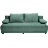 Carryhome Schlafsofa, Waldgrün, Kunststoff, 3-Sitzer, Füllung: Faserbällchen, Schaumstoffflocken,Faserbällchen, Schaumstoffflocken, 201x72x98 cm, Oeko-Tex® Standard 100, Stoffauswahl, Liegefunktion, Schlafen auf Sitzhöhe, Rücken echt, Wohnzimmer, Sofas & Couches, Schlafsofas, Schlafsofas mit Bettkasten