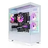SYSTEMTREFF Gaming PC weiß AMD Ryzen 7 5700X 8x4.6GHz | Nvidia RTX 5060 Ti 8GB DX12 | 1TB M.2 NVMe | 32GB DDR4 RAM | Windows 11 | WLAN Desktop Computer Rechner für Gamer, Zocker & Streamer