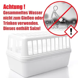 BigDean 4 Stück Luftentfeuchter + 8x 1,2kg Luftentfeuchtergranulat Nachfüllpack – Feuchtigkeits-Stopper nachfüllbar + wiederverwendbar – Weiß