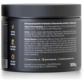 OS NUTRITION Götterpuls Premium Pre Workout Pfirsich-Eistee Pulver 308 g