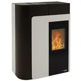 Haas+Sohn Pelletofen HSP 8 VOLTERRA II tief-schwarz/Front weiß 8,5 kW