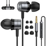 Geräuschisolierende In-Ear-Kopfhörer mit Kabel und Mikrofon, kabelgebundene 3,5-mm-Klinken-Kopfhörer mit Lautstärkeregler Kompatibel mit Samsung, Android, MP3, den meisten 3,5-mm-Audiogeräten