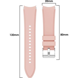 König Design Sport Ersatz Armband für Samsung Galaxy Watch 4 Classic 42 mm Silikon Band Loop (Silikon), Uhrenarmband, Rosa