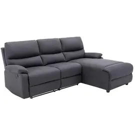 vente-unique Ecksofa Relaxsofa elektrisch - Stoff - Ecke Rechts - Anthrazit - LUNANO