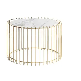 lookway Marbelle Weiß/Gold Metall 60 x 39 x 60 cm