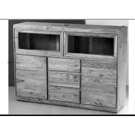 MASSIVMOEBEL24.DE Highboard 150 x 115 x 40 cm Braun