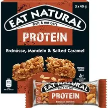 Eat Natural Eat-Natural Proteinriegel Protein, 3 Riegel, Salted Caramel Nut, je 40g, pro Riegel 17g Protein
