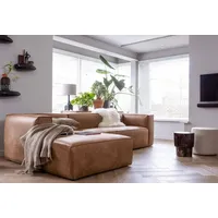 Leven Eckcouch Leder 3-Sitzer Braun