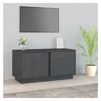 Furnicato TV-Schrank Grau 80x35x40,5 cm Massivholz Kiefer