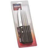 Tramontina Steakmesser Pizzamesser, Set 6-teilig, mit 6 Steakmessern aus Edelstahl, Echtholzgriff braun