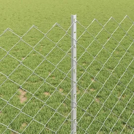 vidaXL Zaun 25 x 1 m Silber/Verzinkt