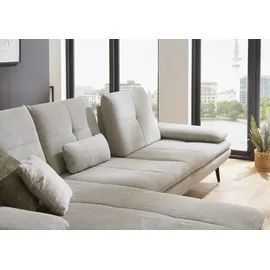 die planbar Ecksofa DIE PLANBAR "MP-IN23002 L-Form", beige (cyber ecru), B:322cm H:93cm T:188cm, 100% Recyceltes Polyester, Sofas, Ecksofa, wahlweise mit Armteil- und Sitztiefenverstellung
