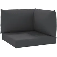 vidaXL Palettenkissen 3-tlg. schwarz