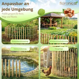 Floranica Staketenzaun 1,0 x 1,0 m imprägnitert braun