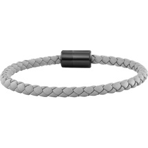 Cai caï Armband Leder, Edelstahl Herrenschmuck Weiss Herren