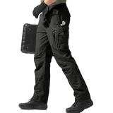 FREE SOLDIER Arbeitshosen Männer Cargohosen Herren Entspannte Passform Taktisch für Outdoor Bergsteigen Hosen mit Mehrfach-Taschen (Schwarz,36x30) - 52
