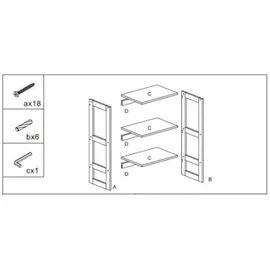 5five simply smart 5five - hohes Regal 2 Ebenen 20cm lab n modul Bambus