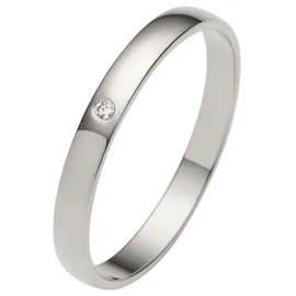 FIRETTI Trauring "Schmuck Geschenk Gold Hochzeit Ehering Trauring "LIEBE" Gr. 64, weiß (weißgoldfarben), Fingerringe, Damen, 64, 0,01 SI = kleine Einschlüsse mit Brillant, Weißgold 375, 2,5mm, Trauring, Made in Germany, wahlweise mit oder ohne Brillant