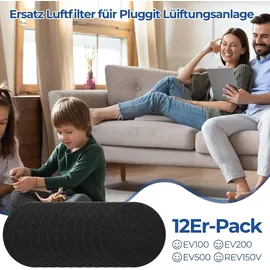 dshunnc Stück Filter Lüftungsanlage Ersatz Filter Luftfilter für Pluggit EV100V/EV200V/EV500/REV150V Wohnraumlüftung und Badlüfter Filter