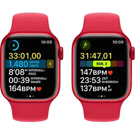 Apple Watch Series 8 GPS + Cellular 41 mm Aluminiumgehäuse (product)red, Sportarmband (product)red