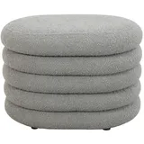 Svita Blossom Hocker mit Stauraum Sitzhocker Ottomane Boucle-Polster Hellgrau