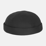 Hanseheld Docker Cap Leinen Schwarz Kurz Flach Segler Sailor Cap