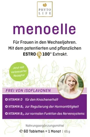 menoelle Tabletten für Frauen in den Wechseljahren mit EstroG 100 Extrakt