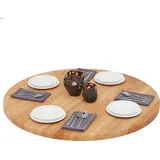 LAMO MANUFAKTUR Tischplatte rund 100 cm aus Naturholz Holzplatte für Esstisch, Küchentisch, Bistrotisch Stärke: 40 mm Farbe: Dunkel