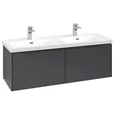 Villeroy & Boch Subway 3.0 Waschtisch-Unterschrank C567L2VR 127,2x42,9x47,8cm, mit LED/Griff monochrom, graphite