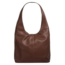 PIKÉ Damen Shopper Braun Leder, glänzend, Made in Italy