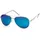 Stylebreaker polarisierte Flieger Sonnenbrille, Pilotenbrille mit Federscharnier, Etui und Putztuch, Unisex 09020046, Farbe:Gestell Silber/Glas Blau verspiegelt - Einheitsgröße