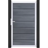 GROJA Gartentor 100 x 180 cm Schwarz/Silber