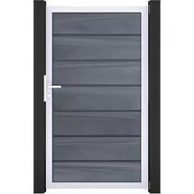 GROJA Gartentor 100 x 180 cm Schwarz/Silber