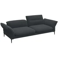 FLEXLUX 3-Sitzer Salino, Funktionssofa, Relaxsofa, Sofa mit Arm- und Kopfteil-Verstellungen, Kaltschaum & Stahl-Wellen grau