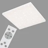 Briloner Leuchten - LED Panel, Deckenleuchte dimmbar, Deckenlampe mit Lichtkante, Sternendekor, inkl. Fernbedienung, Farbtemperatursteuerung, 38 Watt, 3.800 Lumen, Weiß, 595x595x69mm (LxBxH), 7381-216