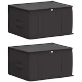 vidaXL Aufbewahrungsbox mit transparentem Oberfenster 2-tlg. Anthrazit