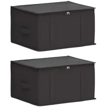 vidaXL Aufbewahrungsbox mit transparentem Oberfenster 2-tlg. Anthrazit