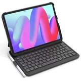 Inateck Ultraleichte Tastatur Hülle für iPad Air 6 11 Zoll 2024,iPad 10 Gen. 2022,iPad Air 5/4 (2022/2020) 10,9 Zoll,iPad Pro 11 4/3/2/1, Hoch-/Querformat Ständer, QWERTZ, mit Stifthalter,BK2007