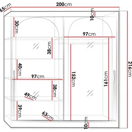 Mirjan24 Schiebetürenschrank Modin 200 x 216 x 65 cm Beige/Schwarz