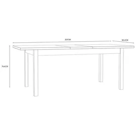 Forte Lewisville 160,4 x 76,6 x 90 cm grau