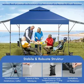 Costway Faltpavillon 3 x 3 m Blau
