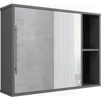Vicco Badspiegelschrank Leano, 80 x 60 cm Anthrazit -