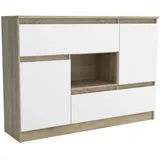 masseno Fiorenza 120 x 85 x 33 cm Sonoma Eiche / Weiß