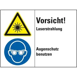 Aufkleber I Kombischild Vorsicht! Laserstrahlung - Augen..., Folie, 200x150mm, ISO 3864-2