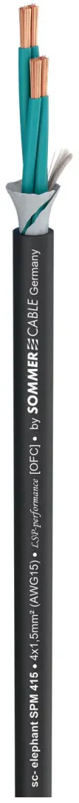 Lautsprecherkabel Elephant SPM415; 4 x 1,50 mm2; PVC Ø 8,60 mm; schwarz